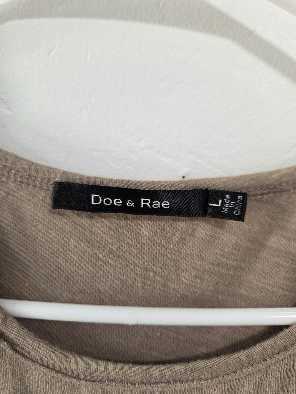 Doe & Rae Taupe Cold-Shoulder Ruffle-Hem Tunic - Picture 5 of 5